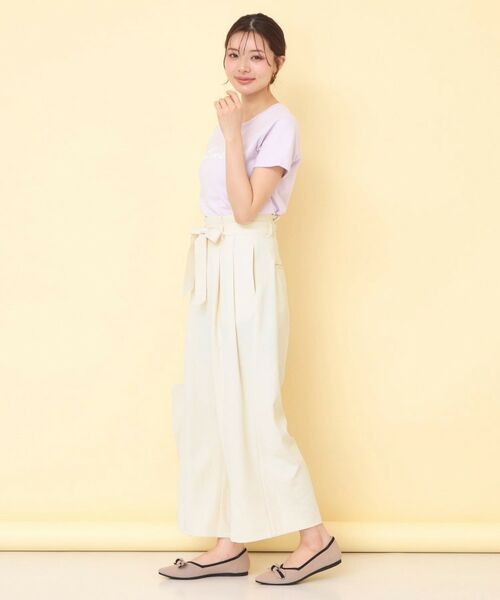 index / インデックス パンツ | リボンベルト付カラーワイドパンツ【洗濯機OK】 | 詳細4