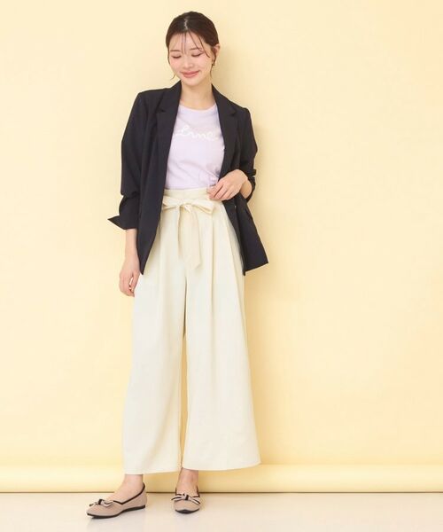 index / インデックス パンツ | リボンベルト付カラーワイドパンツ【洗濯機OK】 | 詳細5
