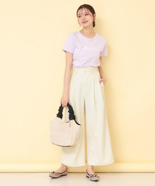 index / インデックス パンツ | リボンベルト付カラーワイドパンツ【洗濯機OK】 | 詳細6