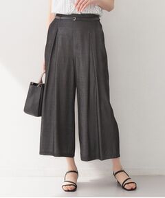 index / インデックス ショート・ハーフ・半端丈パンツ | シャンブレーワイドパンツ【洗濯機OK／UVケア／接触冷感／吸水速乾】