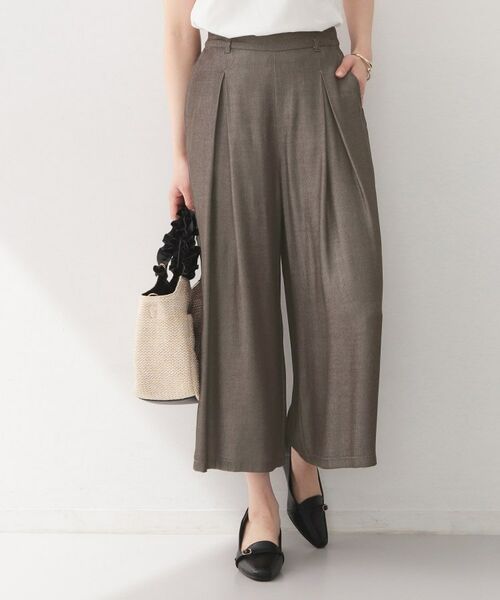 index / インデックス ショート・ハーフ・半端丈パンツ | シャンブレーワイドパンツ【洗濯機OK／UVケア／接触冷感／吸水速乾】 | 詳細10