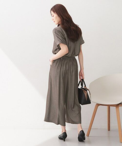 index / インデックス ショート・ハーフ・半端丈パンツ | シャンブレーワイドパンツ【洗濯機OK／UVケア／接触冷感／吸水速乾】 | 詳細12