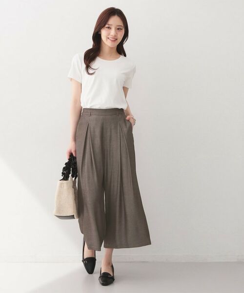 index / インデックス ショート・ハーフ・半端丈パンツ | シャンブレーワイドパンツ【洗濯機OK／UVケア／接触冷感／吸水速乾】 | 詳細13