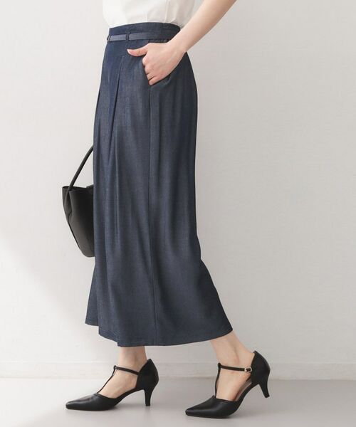 index / インデックス ショート・ハーフ・半端丈パンツ | シャンブレーワイドパンツ【洗濯機OK／UVケア／接触冷感／吸水速乾】 | 詳細15