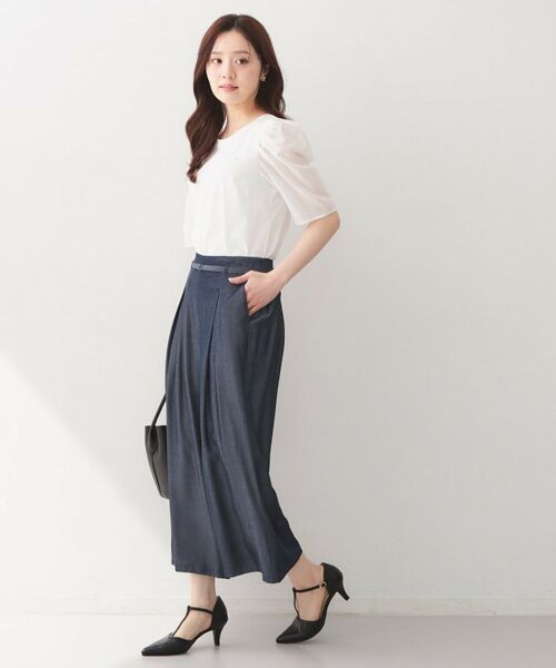 index / インデックス ショート・ハーフ・半端丈パンツ | シャンブレーワイドパンツ【洗濯機OK／UVケア／接触冷感／吸水速乾】 | 詳細19