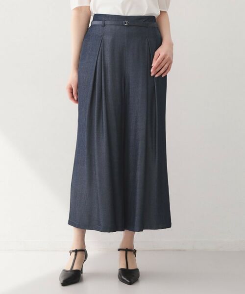 index / インデックス ショート・ハーフ・半端丈パンツ | シャンブレーワイドパンツ【洗濯機OK／UVケア／接触冷感／吸水速乾】 | 詳細22