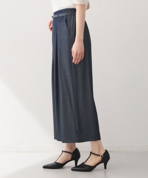 index / インデックス ショート・ハーフ・半端丈パンツ | シャンブレーワイドパンツ【洗濯機OK／UVケア／接触冷感／吸水速乾】 | 詳細23