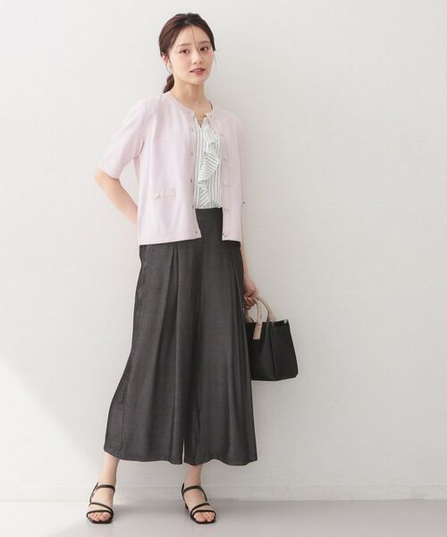 index / インデックス ショート・ハーフ・半端丈パンツ | シャンブレーワイドパンツ【洗濯機OK／UVケア／接触冷感／吸水速乾】 | 詳細5