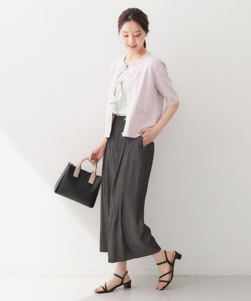 index / インデックス ショート・ハーフ・半端丈パンツ | シャンブレーワイドパンツ【洗濯機OK／UVケア／接触冷感／吸水速乾】 | 詳細6