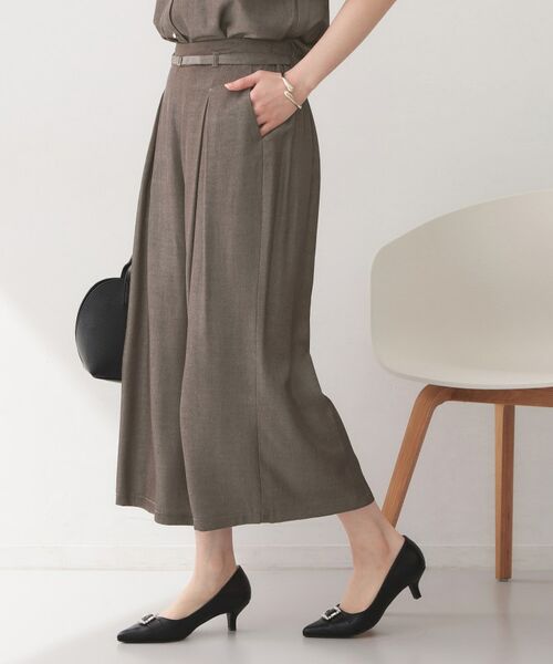 index / インデックス ショート・ハーフ・半端丈パンツ | シャンブレーワイドパンツ【洗濯機OK／UVケア／接触冷感／吸水速乾】 | 詳細8