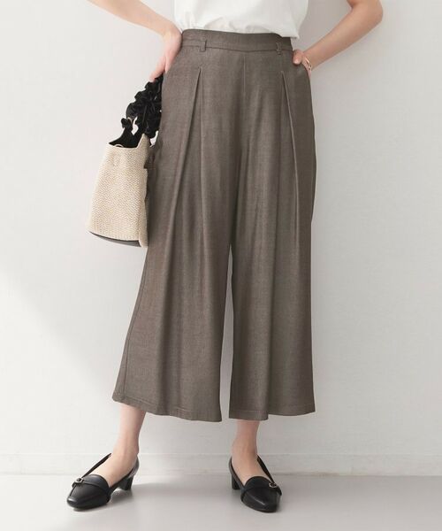 index / インデックス ショート・ハーフ・半端丈パンツ | シャンブレーワイドパンツ【洗濯機OK／UVケア／接触冷感／吸水速乾】 | 詳細9