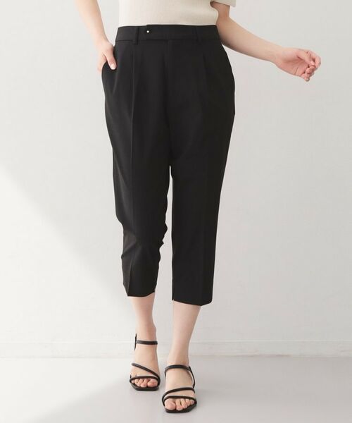 index / インデックス ショート・ハーフ・半端丈パンツ | プリペラカプリパンツ【洗濯機OK／ストレッチ】（ブラック(019)）