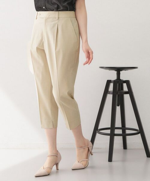 index / インデックス ショート・ハーフ・半端丈パンツ | プリペラカプリパンツ【洗濯機OK／ストレッチ】（ライトベージュ(051)）