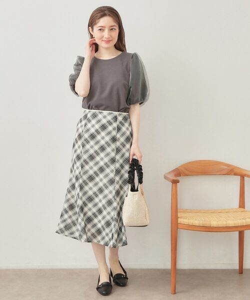 index / インデックス スカート | バイアスチェックマーメイドフレアスカート【洗濯機OK／イージーアイロン／防シワ】 | 詳細2
