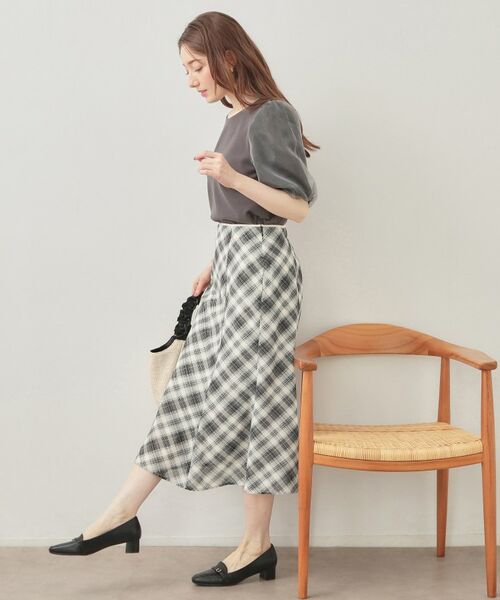 index / インデックス スカート | バイアスチェックマーメイドフレアスカート【洗濯機OK／イージーアイロン／防シワ】 | 詳細3