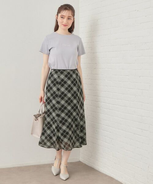 index / インデックス スカート | バイアスチェックマーメイドフレアスカート【洗濯機OK／イージーアイロン／防シワ】 | 詳細6