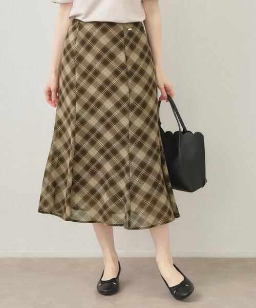 index / インデックス スカート | バイアスチェックマーメイドフレアスカート【洗濯機OK／イージーアイロン／防シワ】 | 詳細9