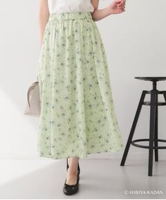 index / インデックス ロング・マキシ丈スカート | ◆【日比谷花壇コラボ】ニゲラ柄フレアスカート【防シワ/洗濯機OK】
