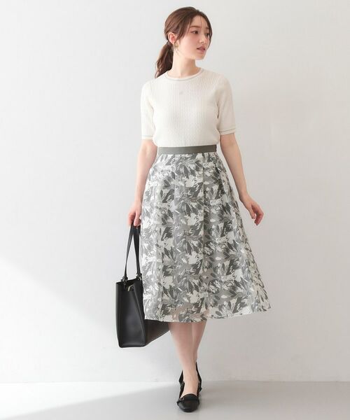 index / インデックス スカート | シアーフラワータックフレアスカート【洗濯機OK】 | 詳細2