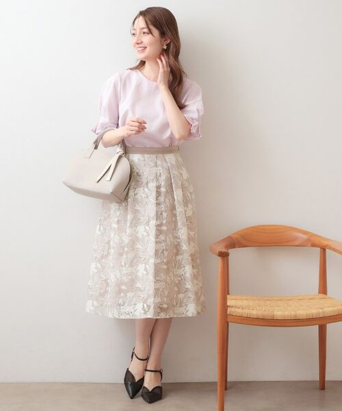 index / インデックス スカート | シアーフラワータックフレアスカート【洗濯機OK】 | 詳細6