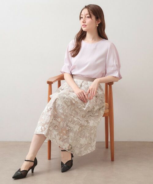 index / インデックス スカート | シアーフラワータックフレアスカート【洗濯機OK】 | 詳細7
