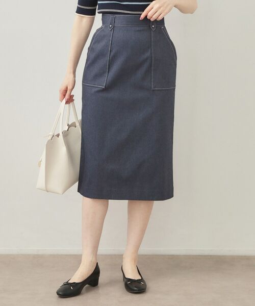 index / インデックス スカート | ハイストレッチタイトスカート【洗濯機OK】(ネイビー(094))