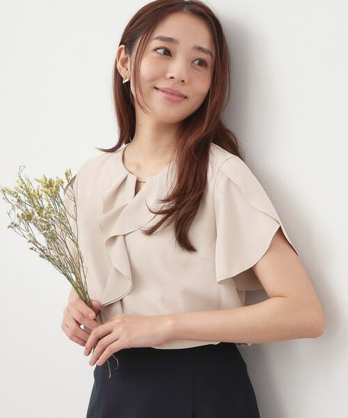 index / インデックス シャツ・ブラウス | フリルフレアスリーブブラウス【洗濯機OK／UVケア／吸水速乾／透け防止／汗ジミ防止】 | 詳細1