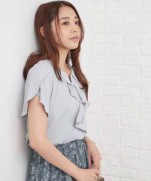 index / インデックス シャツ・ブラウス | フリルフレアスリーブブラウス【洗濯機OK／UVケア／吸水速乾／透け防止／汗ジミ防止】 | 詳細5