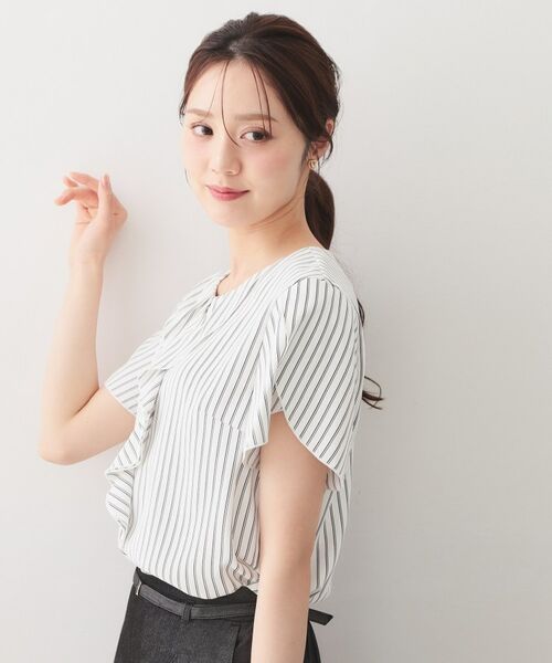 index / インデックス シャツ・ブラウス | フリルフレアスリーブブラウス【洗濯機OK／UVケア／吸水速乾／透け防止／汗ジミ防止】 | 詳細9