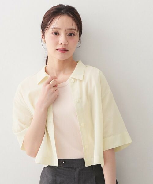 index / インデックス シャツ・ブラウス | シアーボイルボクシーショートブラウス【洗濯機OK／イージーアイロン】 | 詳細1