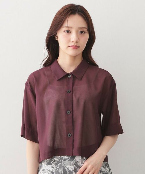 index / インデックス シャツ・ブラウス | シアーボイルボクシーショートブラウス【洗濯機OK／イージーアイロン】 | 詳細13