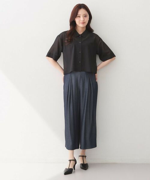 index / インデックス シャツ・ブラウス | シアーボイルボクシーショートブラウス【洗濯機OK／イージーアイロン】 | 詳細7