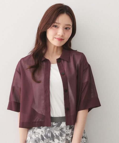 index / インデックス シャツ・ブラウス | シアーボイルボクシーショートブラウス【洗濯機OK／イージーアイロン】 | 詳細9