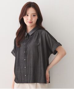 index / インデックス シャツ・ブラウス | シャンブレーターンバックシャツ【洗濯機OK／UVケア／接触冷感／吸水速乾】