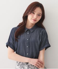 index / インデックス シャツ・ブラウス | シャンブレーターンバックシャツ【洗濯機OK／UVケア／接触冷感／吸水速乾】