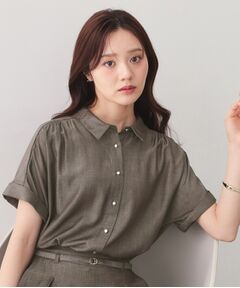 index / インデックス シャツ・ブラウス | シャンブレーターンバックシャツ【洗濯機OK／UVケア／接触冷感／吸水速乾】