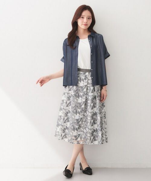 index / インデックス シャツ・ブラウス | シャンブレーターンバックシャツ【洗濯機OK／UVケア／接触冷感／吸水速乾】 | 詳細10