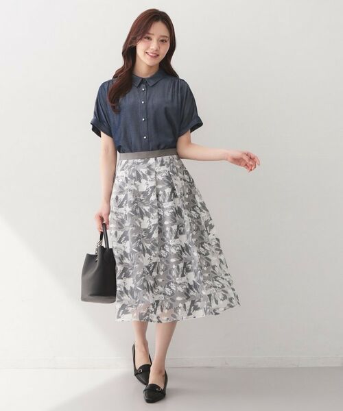 index / インデックス シャツ・ブラウス | シャンブレーターンバックシャツ【洗濯機OK／UVケア／接触冷感／吸水速乾】 | 詳細11