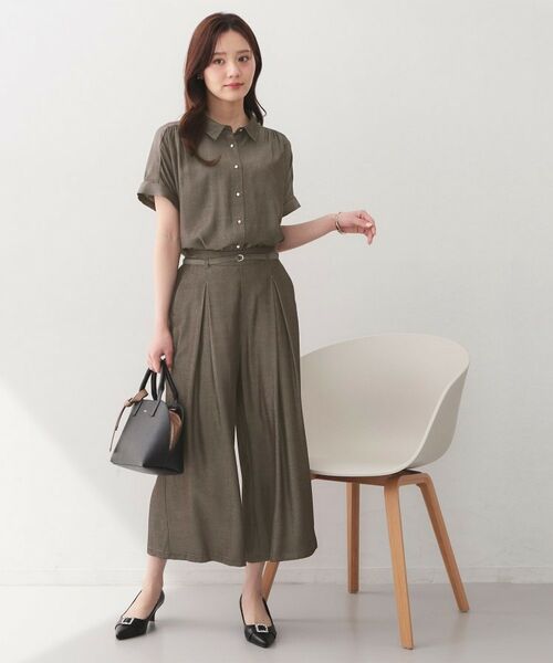 index / インデックス シャツ・ブラウス | シャンブレーターンバックシャツ【洗濯機OK／UVケア／接触冷感／吸水速乾】 | 詳細14