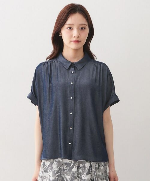 index / インデックス シャツ・ブラウス | シャンブレーターンバックシャツ【洗濯機OK／UVケア／接触冷感／吸水速乾】 | 詳細17