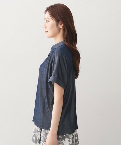 index / インデックス シャツ・ブラウス | シャンブレーターンバックシャツ【洗濯機OK／UVケア／接触冷感／吸水速乾】 | 詳細18