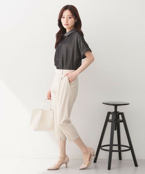 index / インデックス シャツ・ブラウス | シャンブレーターンバックシャツ【洗濯機OK／UVケア／接触冷感／吸水速乾】 | 詳細2