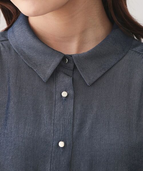 index / インデックス シャツ・ブラウス | シャンブレーターンバックシャツ【洗濯機OK／UVケア／接触冷感／吸水速乾】 | 詳細20
