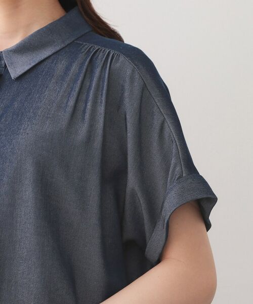 index / インデックス シャツ・ブラウス | シャンブレーターンバックシャツ【洗濯機OK／UVケア／接触冷感／吸水速乾】 | 詳細21