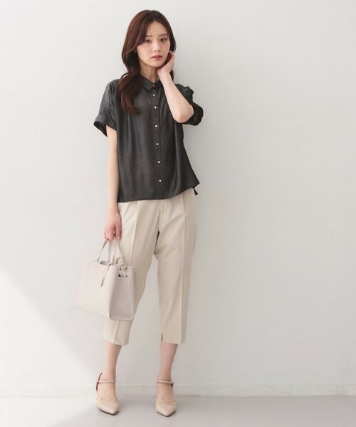 index / インデックス シャツ・ブラウス | シャンブレーターンバックシャツ【洗濯機OK／UVケア／接触冷感／吸水速乾】 | 詳細3