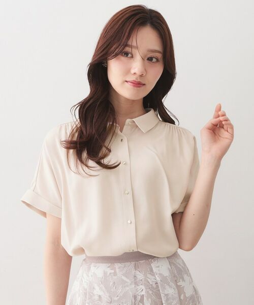 index / インデックス シャツ・ブラウス | シャンブレーターンバックシャツ【洗濯機OK／UVケア／接触冷感／吸水速乾】 | 詳細5