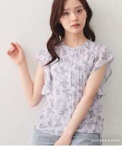 index / インデックス シャツ・ブラウス | ◆【日比谷花壇コラボ】線画フラワーピンタックブラウス【防シワ/洗濯機OK】
