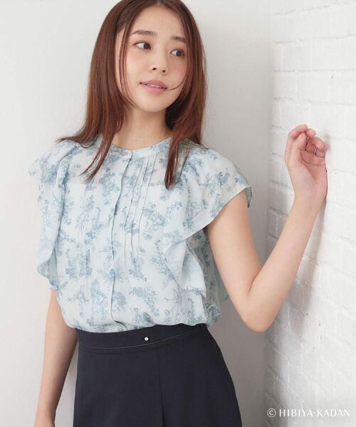 index / インデックス シャツ・ブラウス | ◆【日比谷花壇コラボ】線画フラワーピンタックブラウス【防シワ/洗濯機OK】 | 詳細12