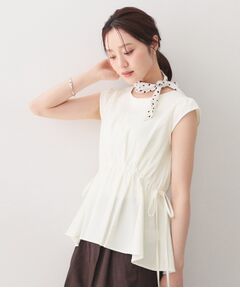index / インデックス シャツ・ブラウス | シボサイドリボンペプラムブラウス【洗濯機OK／防シワ／ストレッチ／イージーアイロン】