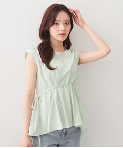 index / インデックス シャツ・ブラウス | シボサイドリボンペプラムブラウス【洗濯機OK／防シワ／ストレッチ／イージーアイロン】